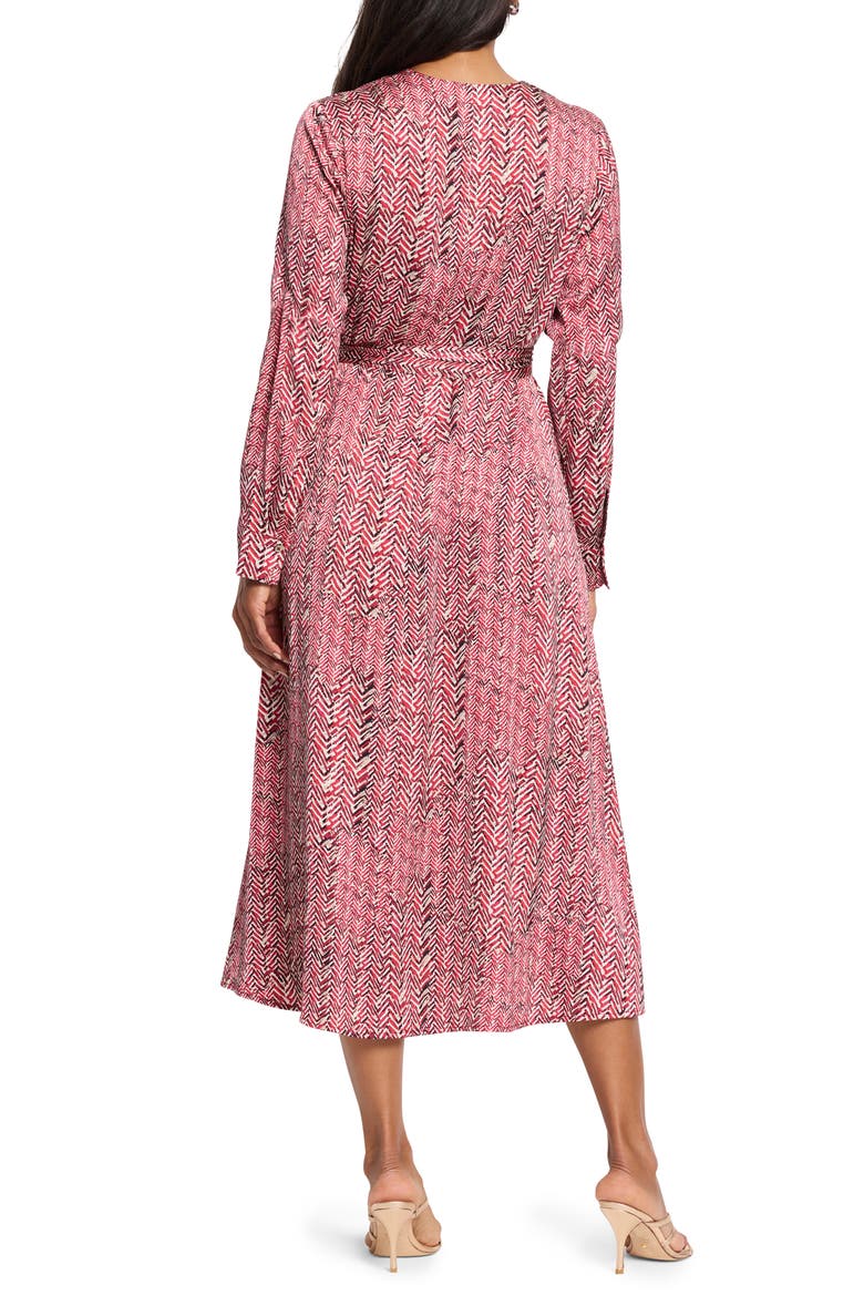 Loren Herringbone Print Shirtdress, Alternate, color, RED MULTI