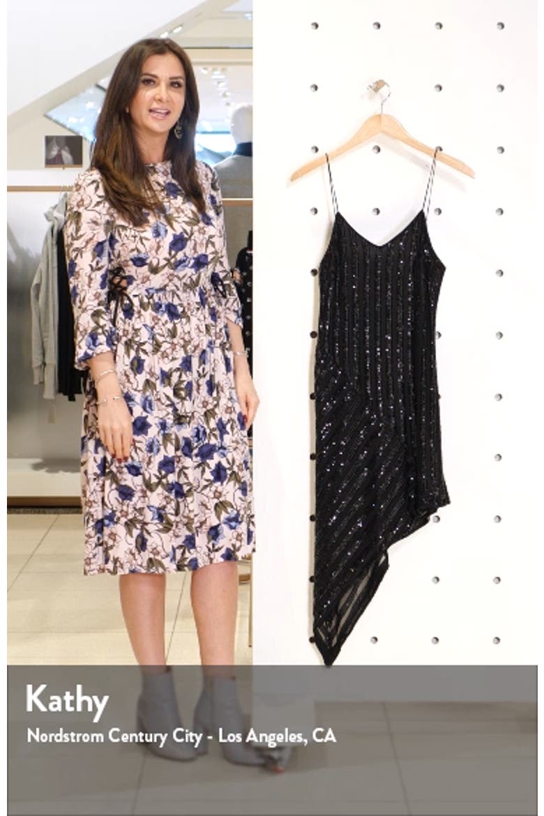 Sequin Stripe Asymmetrical Cocktail Dress video
