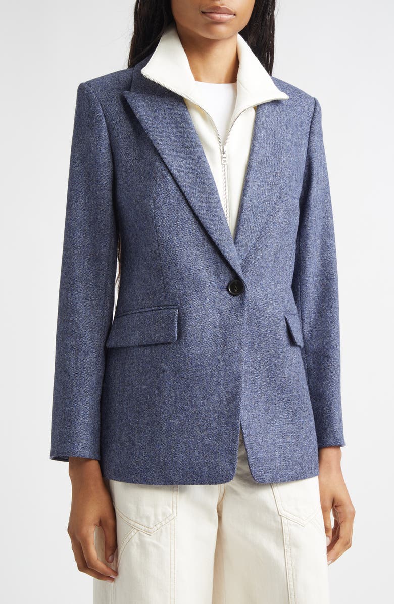 Veronica Beard Vega Wool Dickey Jacket, Alternate, color, Blue Melange