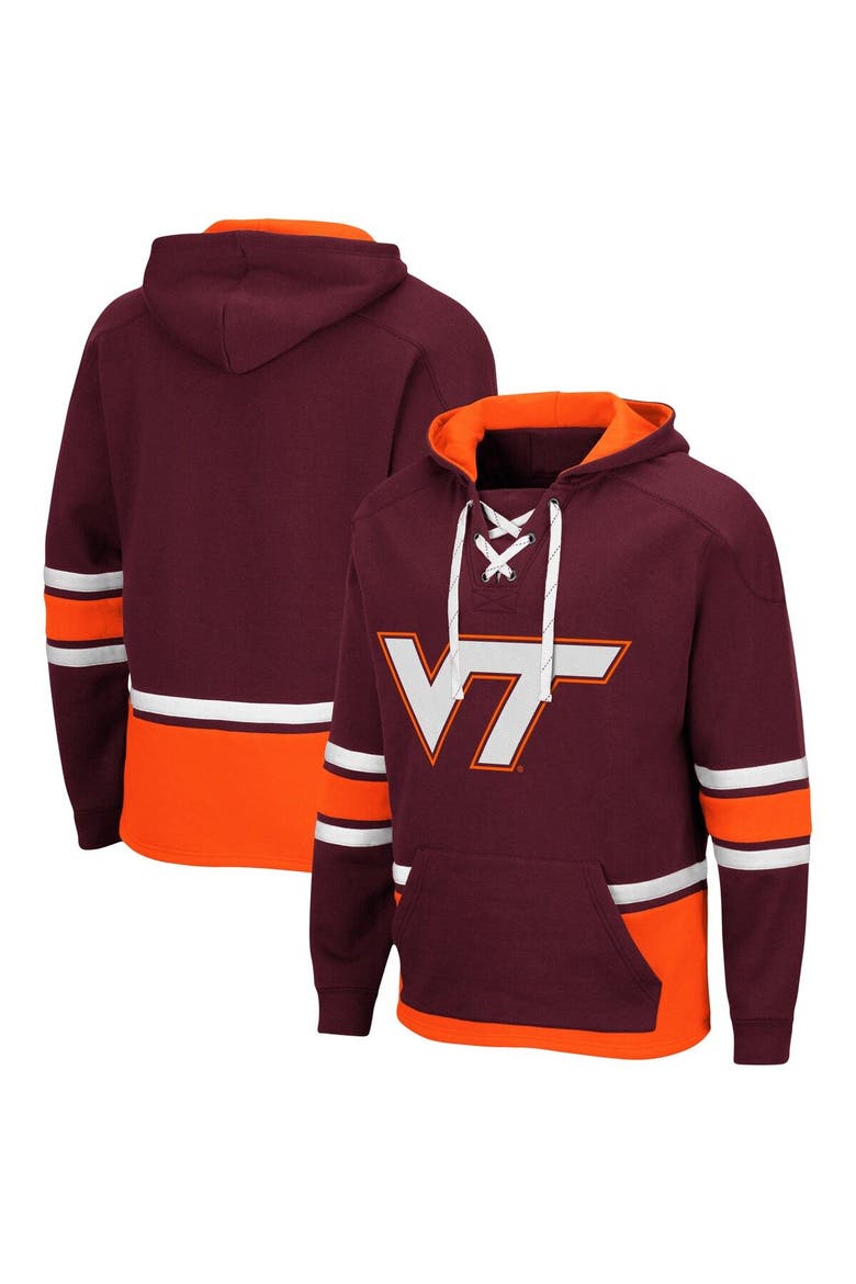 Men's Colosseum Maroon Virginia Tech Hokies Lace Up 3.0 Pullover Hoodie, Main, color, Maroon