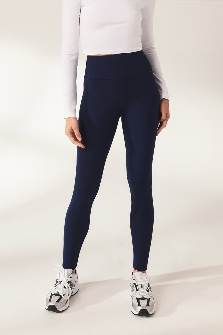 Petite Lightweight High Waisted Leggings, Main, color, Navy