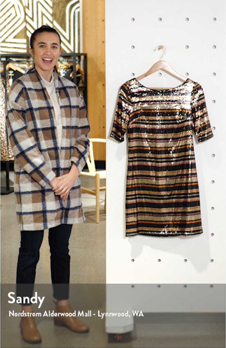 Sequin Multi Stripe Shift Dress, sales video thumbnail