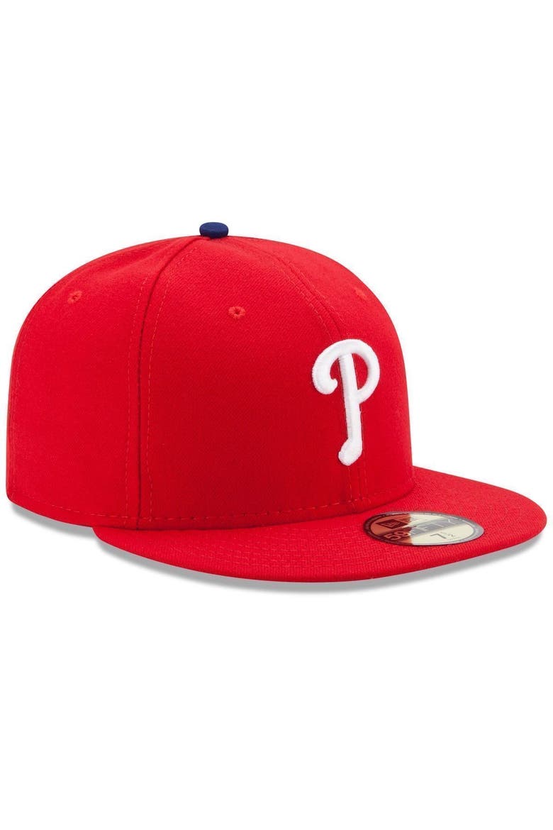 Men's New Era Red Philadelphia Phillies Game Authentic Collection On-Field 59FIFTY Fitted Hat, Alternate, color, RED