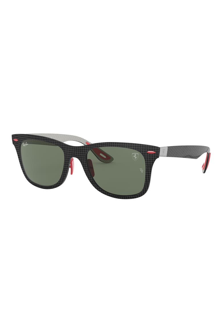 52mm Square Sunglasses, Alternate, color, CARBON / MATTE ALLUTEX / GREEN