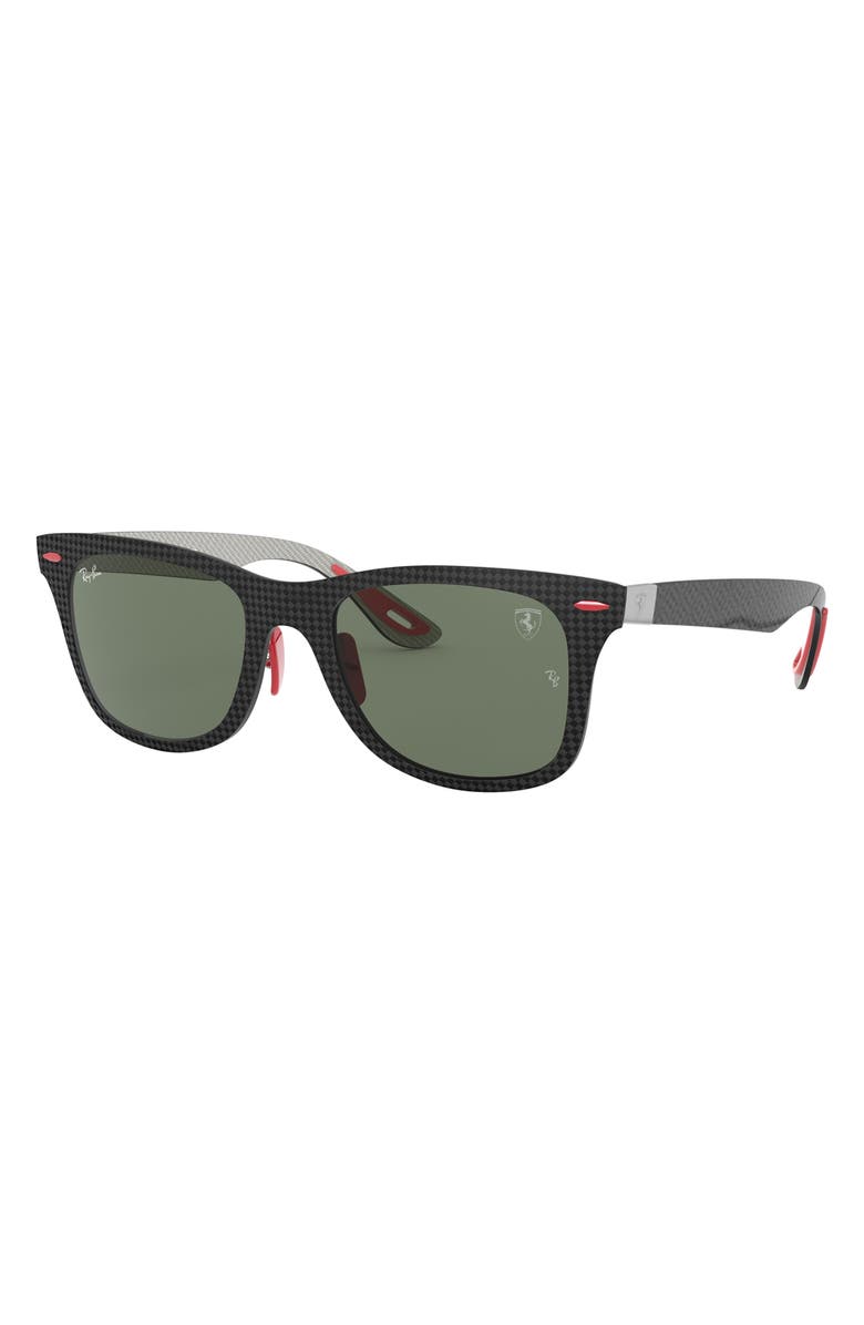 Ray-Ban 52mm Square Sunglasses, Alternate, color, Carbon / Matte Allutex / Green
