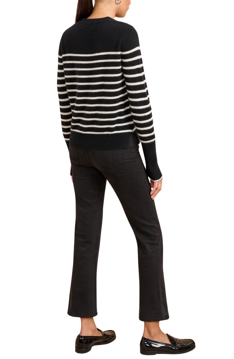 La Ligne Lean Lines Sweater, Alternate, color, Black/Cream