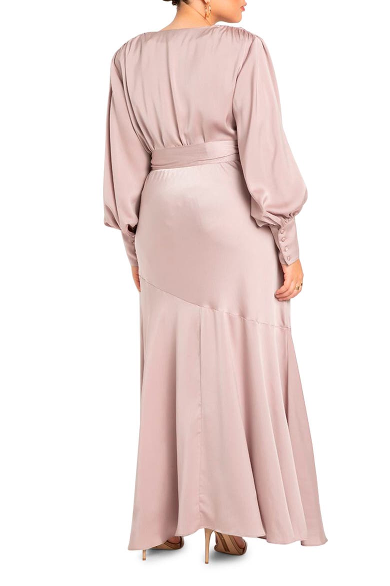 Satin Maxi Dress, Alternate, color, MAUVE