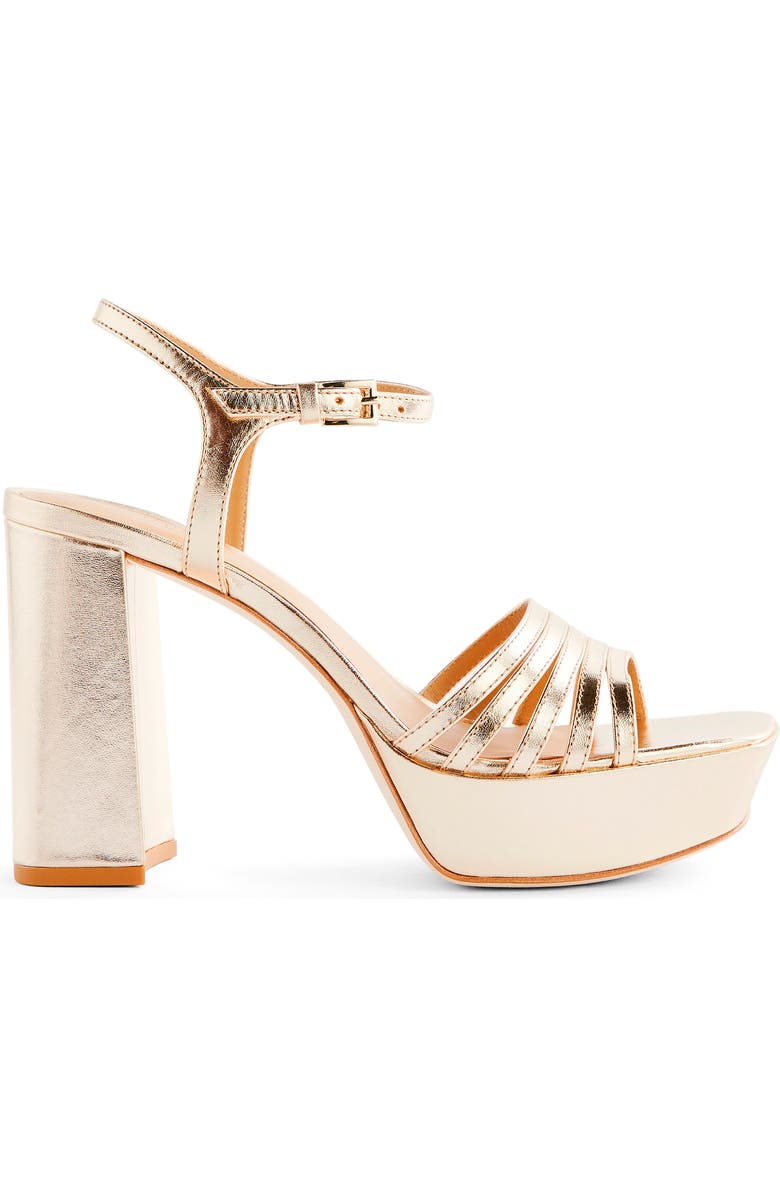 Reformation Molly Metallic Platform Sandal, Main, color,