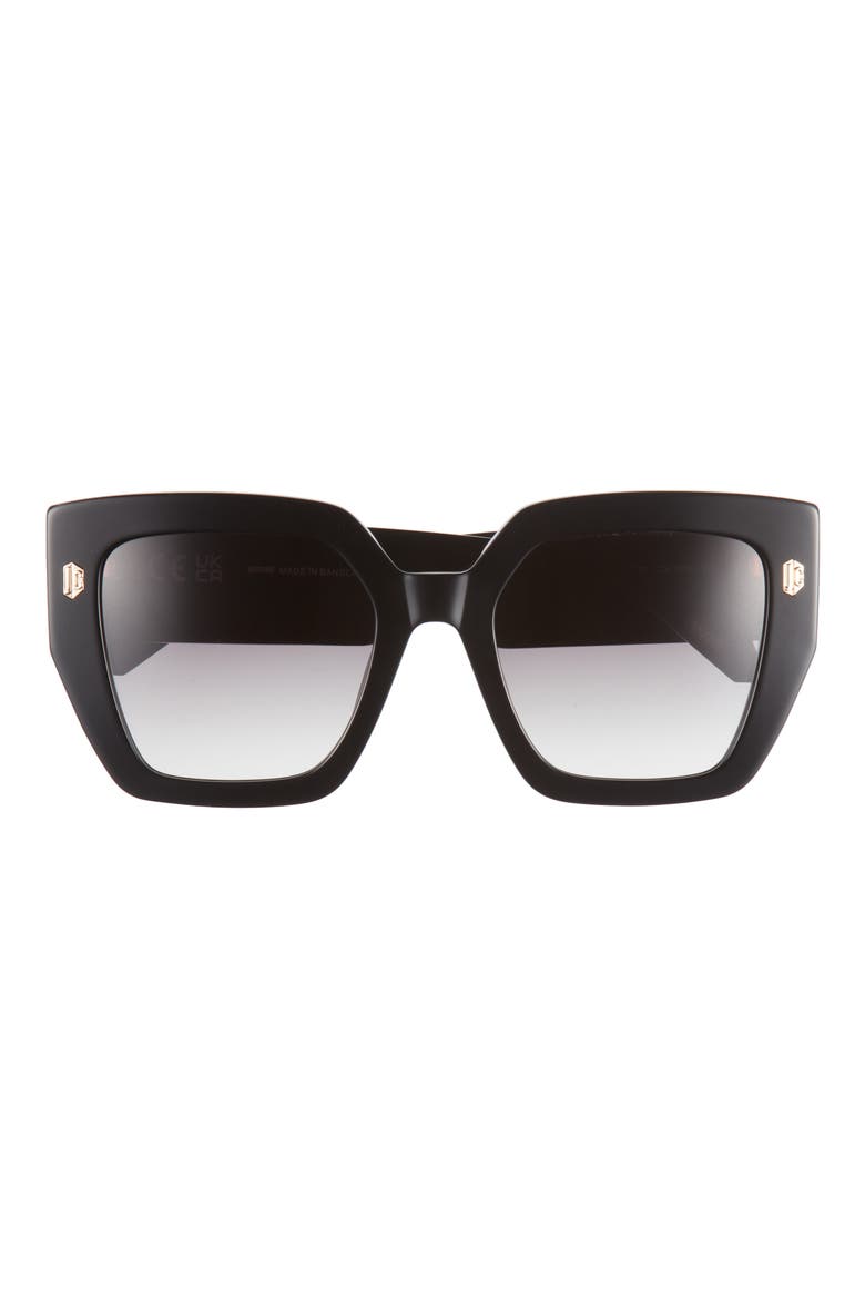 53mm Oversize Square Sunglasses, Main, color, BLACK BLACK BLUE