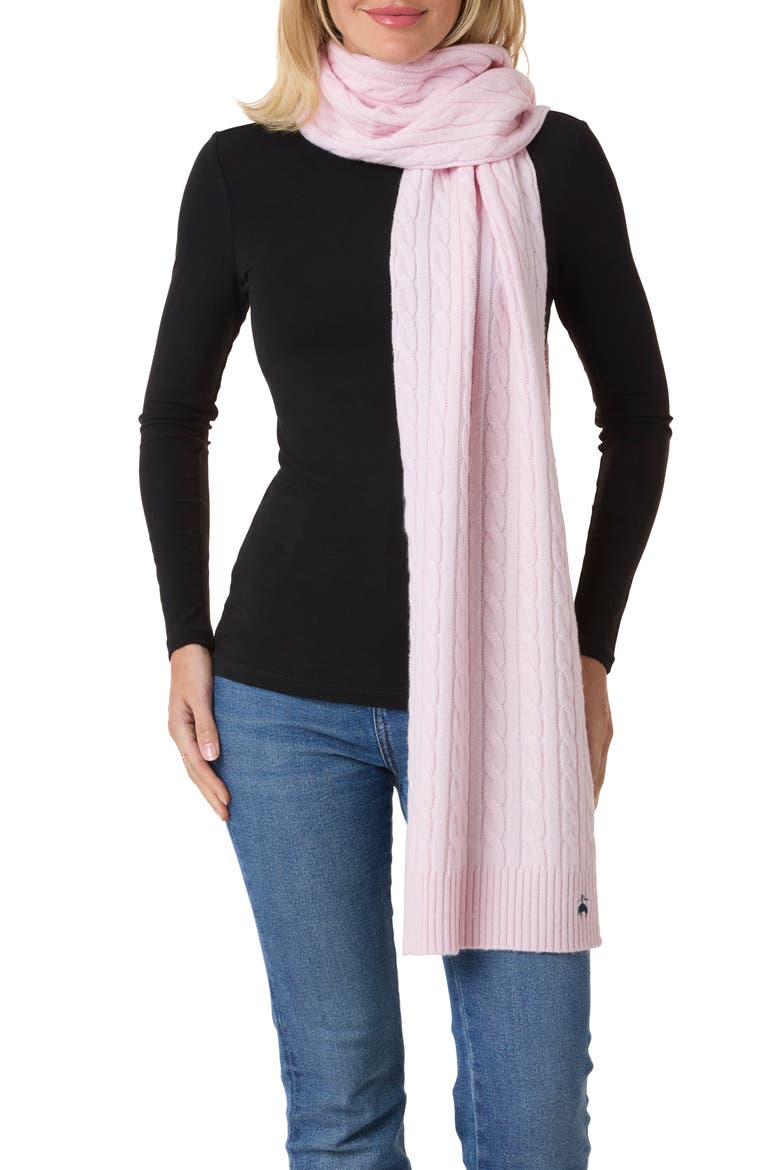 Wool & Cashmere Cable Scarf, Main, color, LIGHT PINK