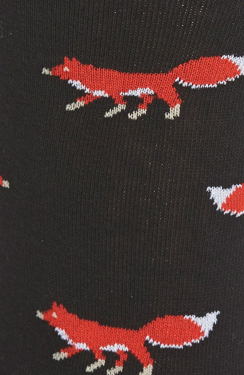 Kate Spade New York 'walking foxes' crew socks, Alternate, color, 