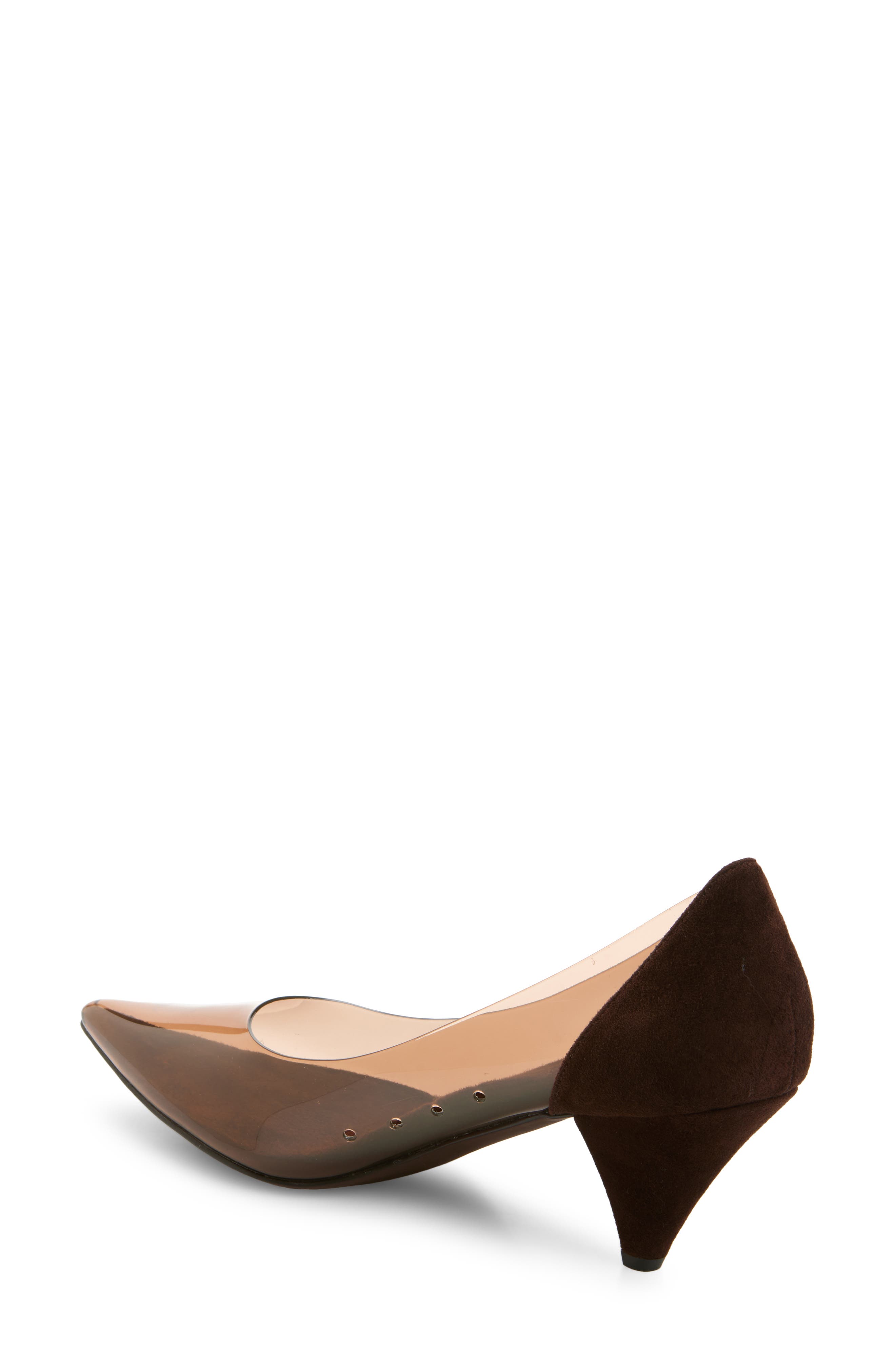 Jeffrey Campbell Graphix Pointed Toe Pump, Alternate, color, Coffee Suede Combo