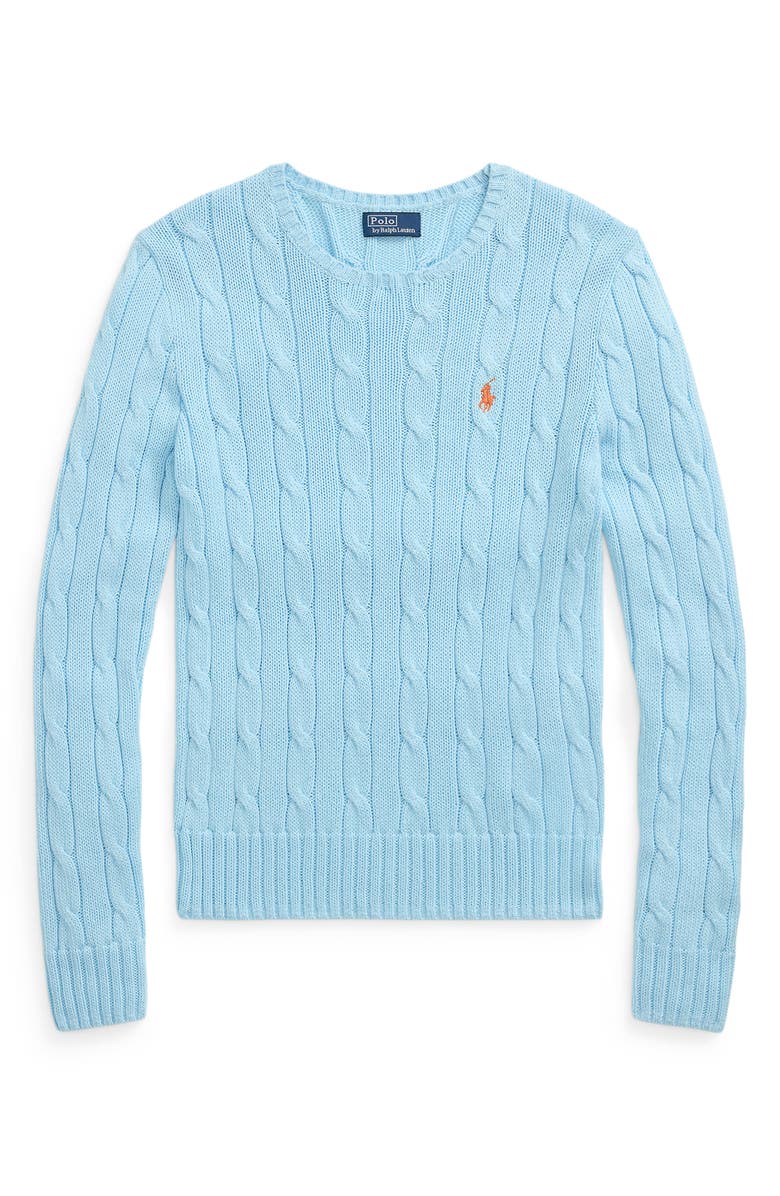 Polo Ralph Lauren Cable Stitch Cotton Crewneck Sweater, Alternate, color, 