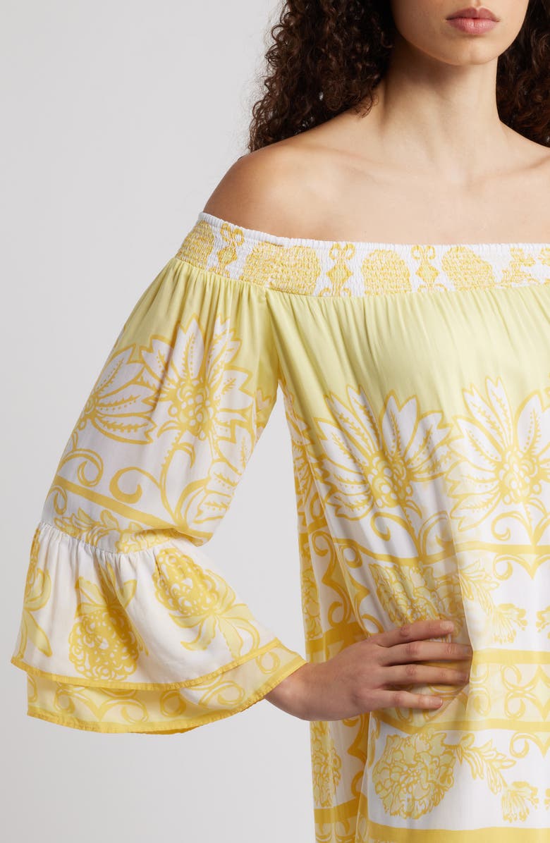 Lilly Pulitzer<sup>®</sup> Kaori Off the Shoulder Long Sleeve Shift Dress, Alternate, color,