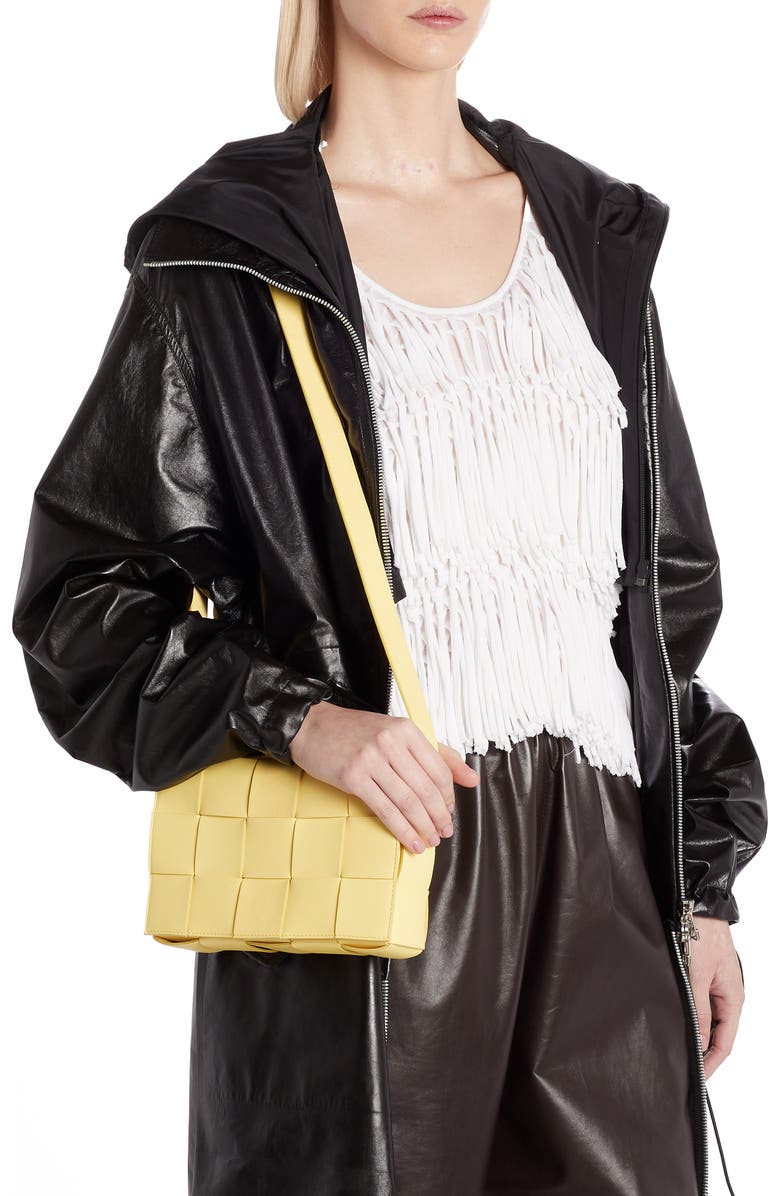 Bottega Veneta Intrecciato Leather Crossbody Bag, Alternate, color, Sherbert