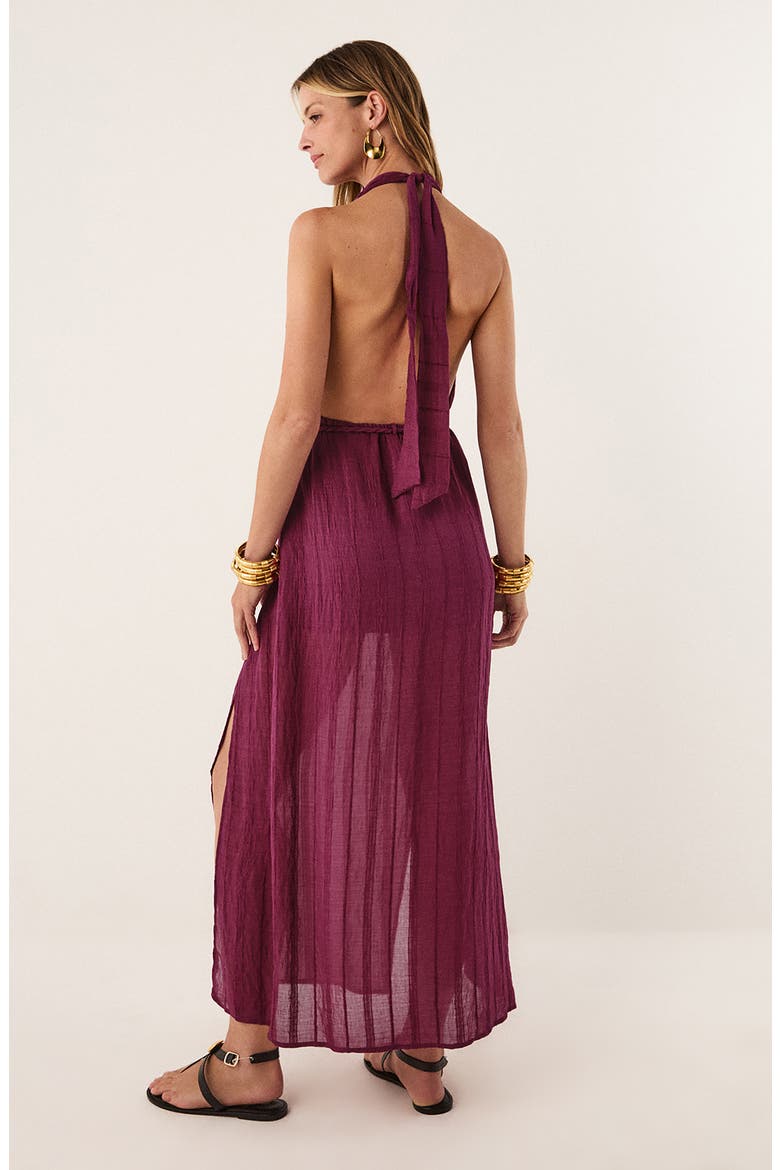 Talita Halter Cover-Up Maxi Dress, Alternate, color, PURPLE