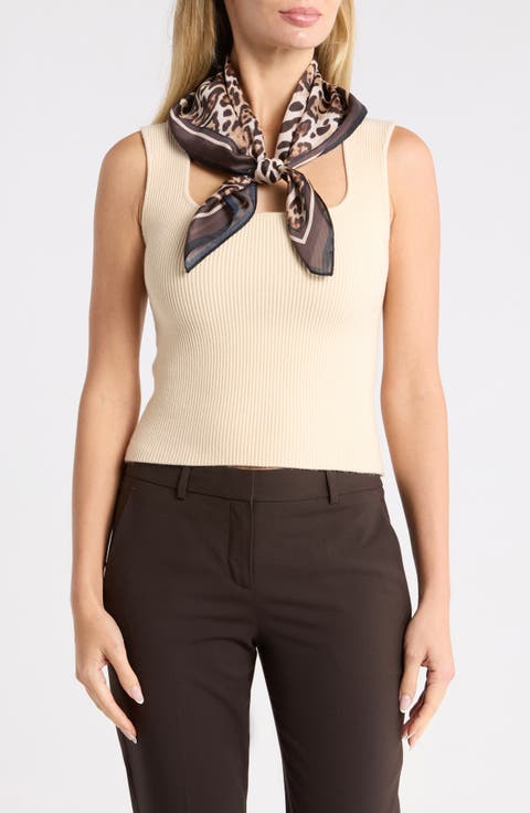 Leopard Border Square Scarf