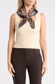 Vince Camuto Leopard Border Square Scarf