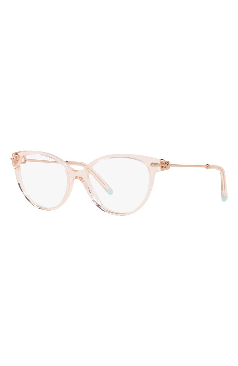 Tiffany & Co. 53mm Cat Eye Optical Glasses, Alternate, color, Crystal