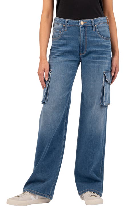 Jodi Fab Ab High Waist Wide Leg Cargo Jeans (Invigorated)