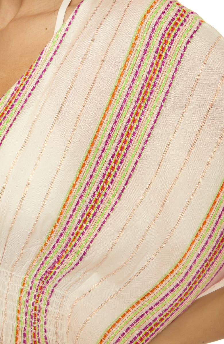 Becca Radiance Woven Cover-Up Tunic, Alternate, color, White/ Mul