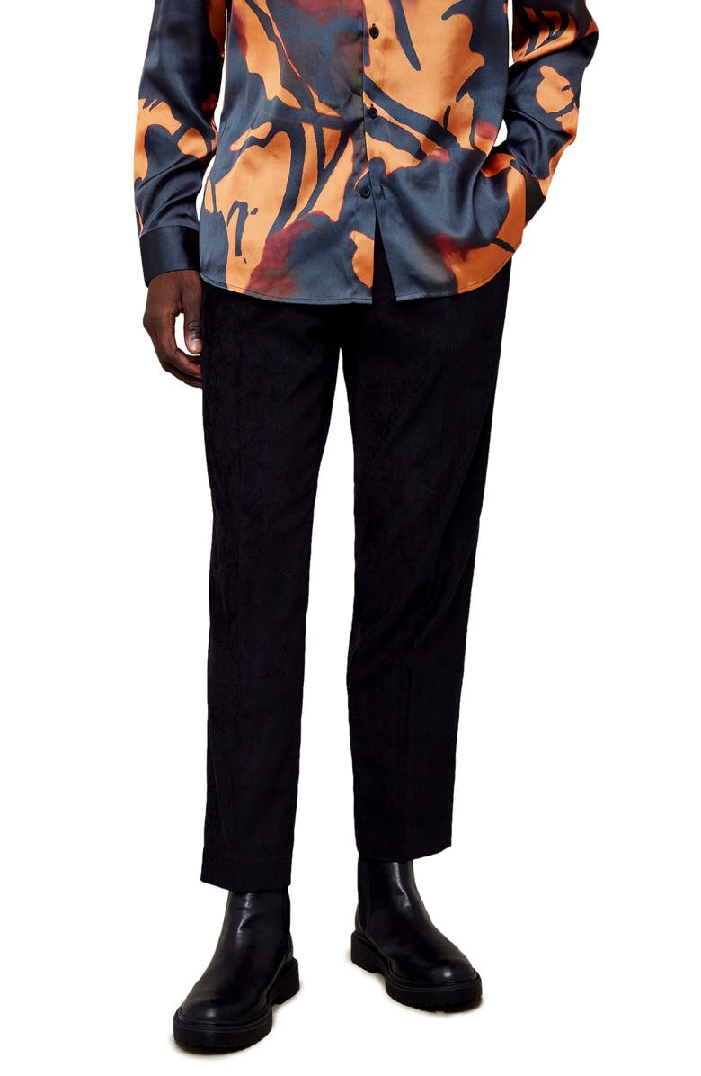 Topman Corduroy Tapered Pants, Main, color, 