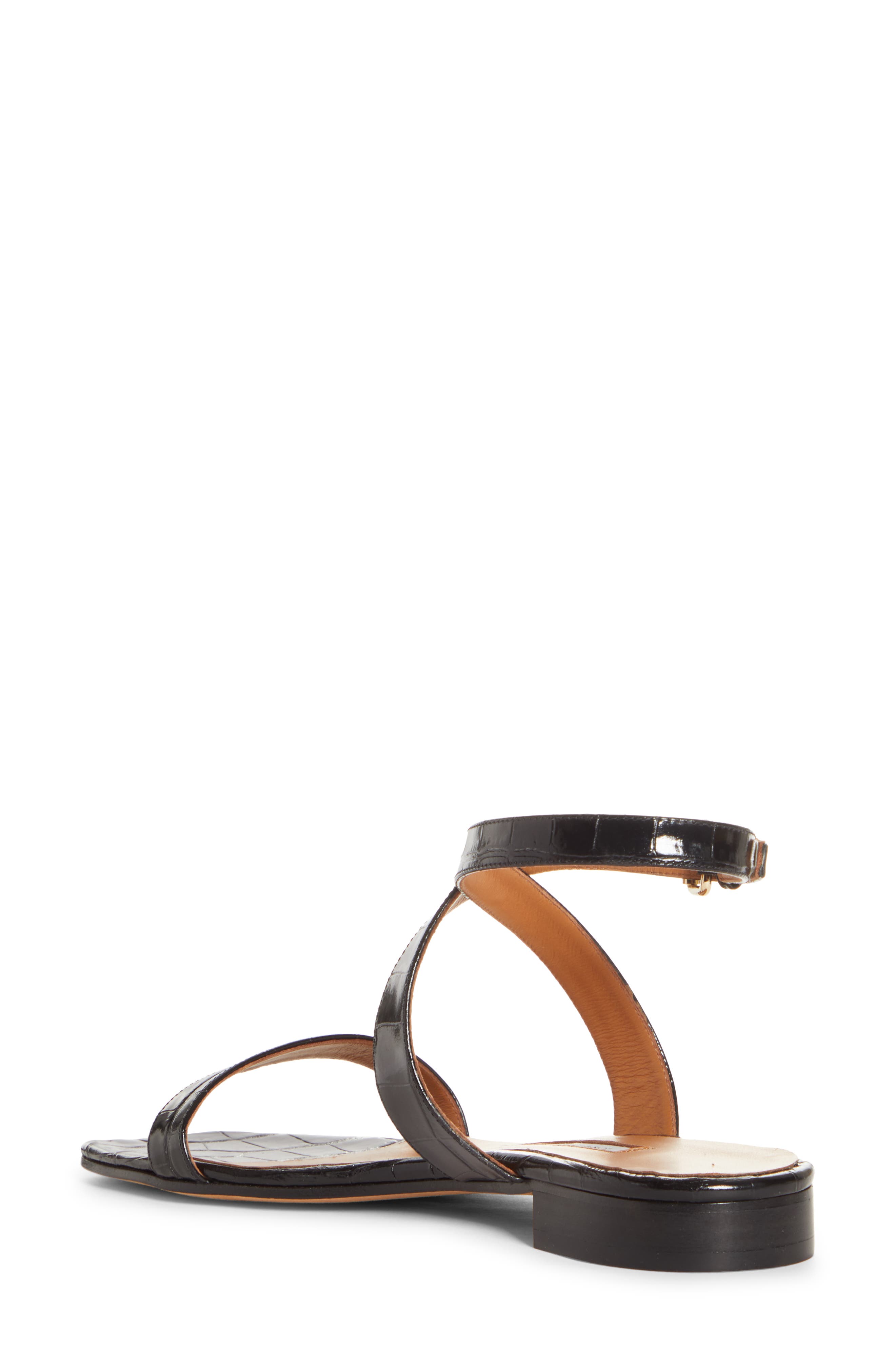 Emme Parsons Siena Croc Embossed Ankle Strap Sandal, Alternate, color, 