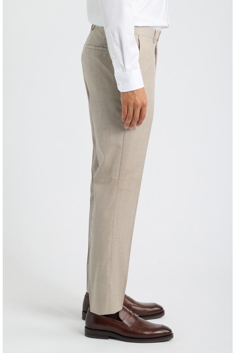 Genius Slim Fit Flat Front Wool Dress Pants, Alternate, color, BEIGE