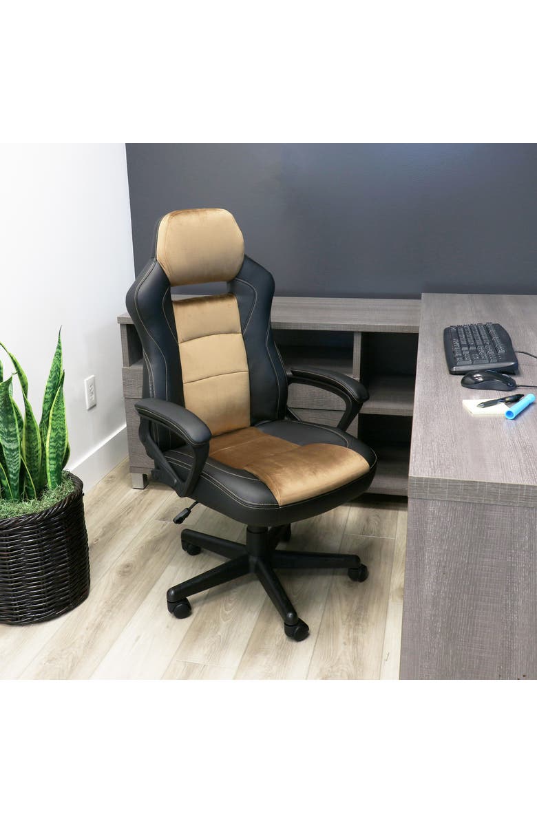 Elama High Back Adjustable Office Chair, Alternate, color, Brown