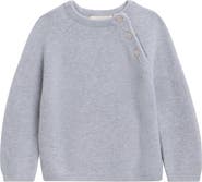 QUINCY MAE Kids' Bailey Heathered Organic Cotton Knit Sweater