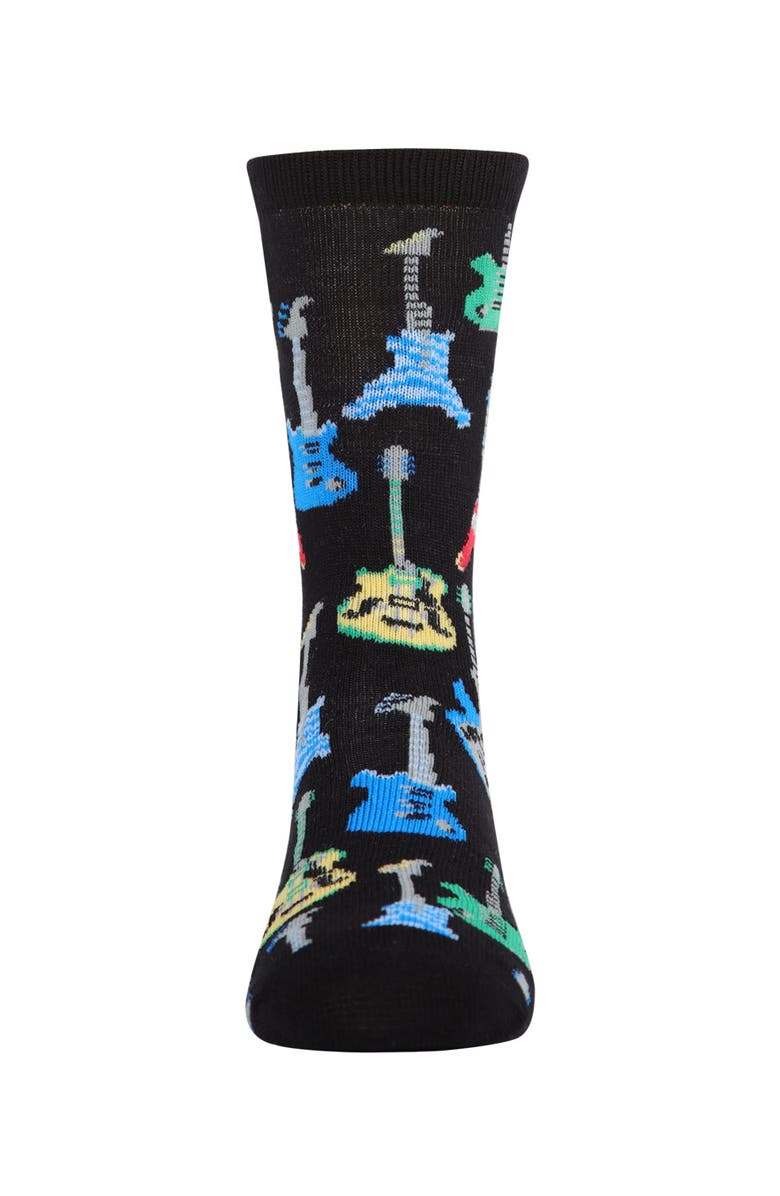 MeMoi Guitar Blend Crew Socks, Alternate, color, Black