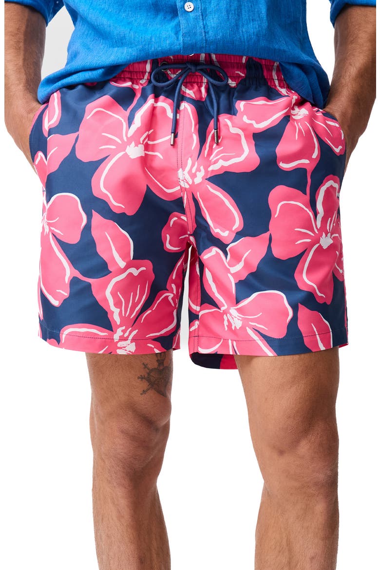 Broadford Floral Swim Trunks, Main, color, FUCHSIA