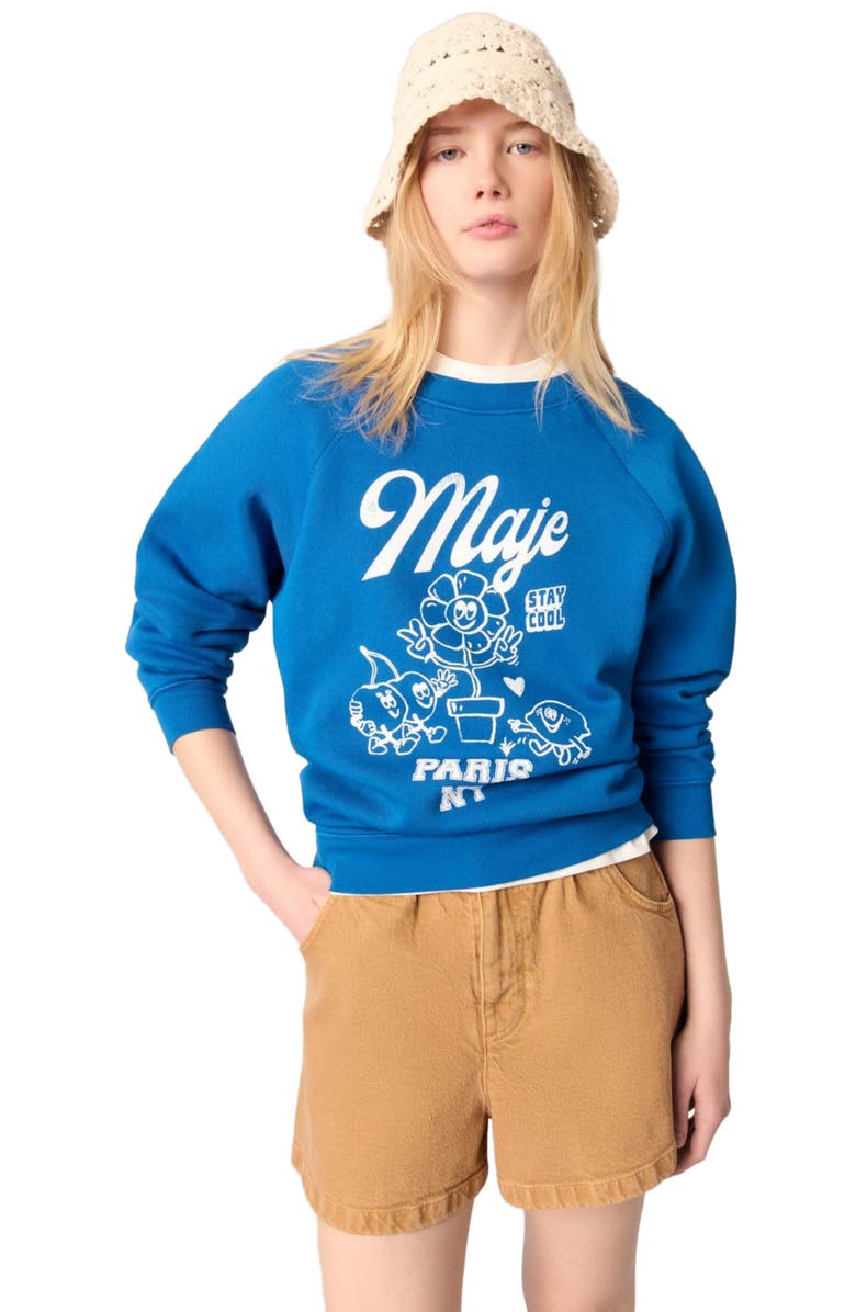 maje Denim shorts, Alternate, color,