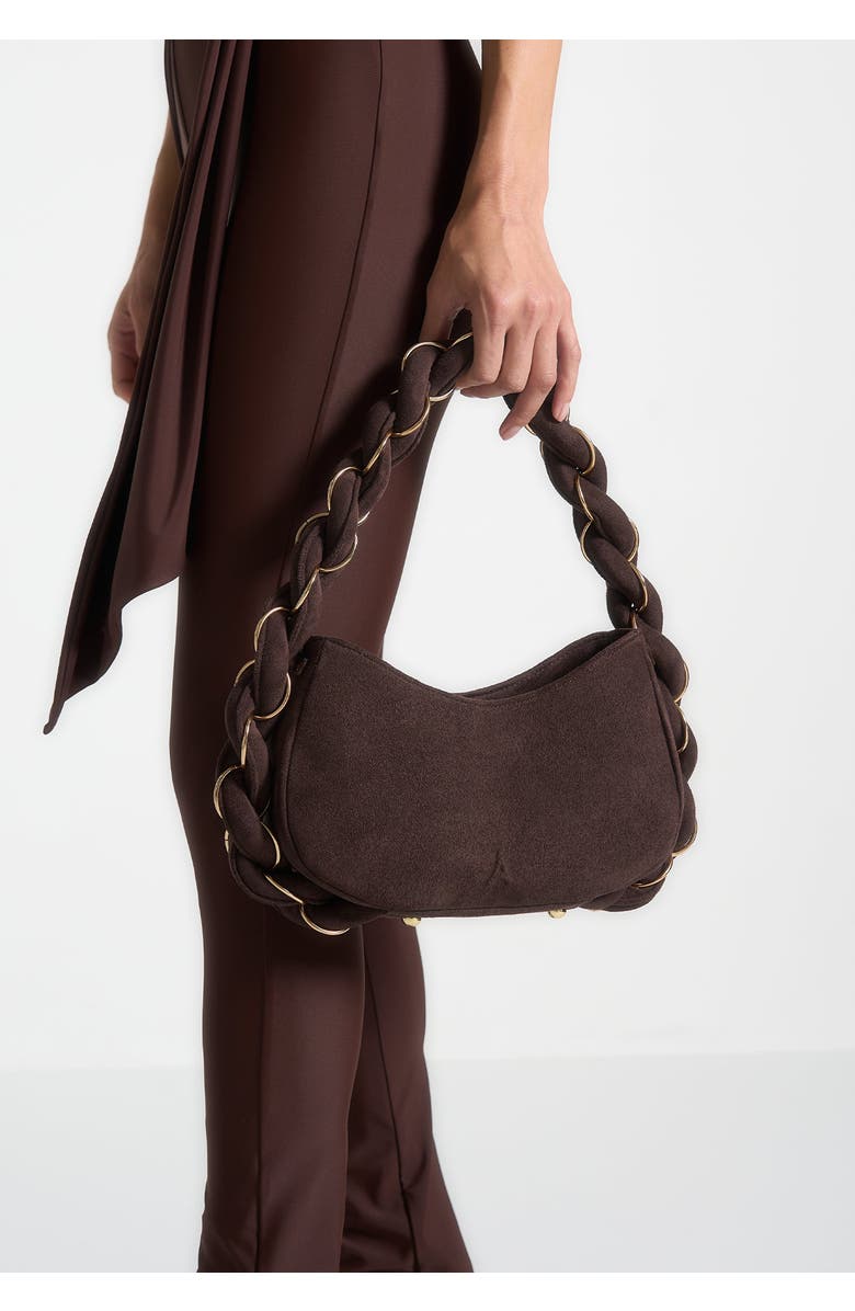 Manière De Voir Somme Suede Handbag, Alternate, color, Brown
