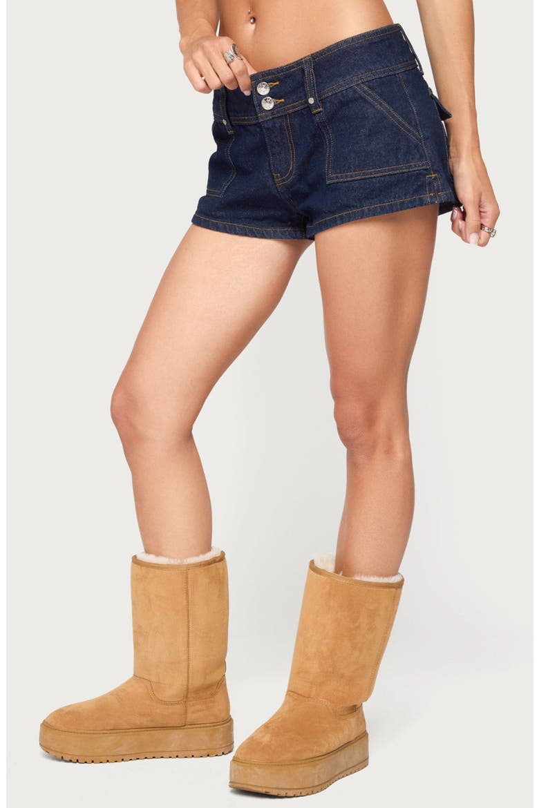 Keinan Low Rise Denim Shorts, Alternate, color, DARK-BLUE