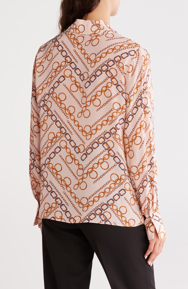 Elie Tahari The Haven Gilded Chain Print Button-Up Shirt, Alternate, color,