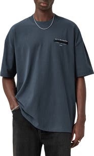 AllSaints Redact Mock Neck Graphic T-Shirt