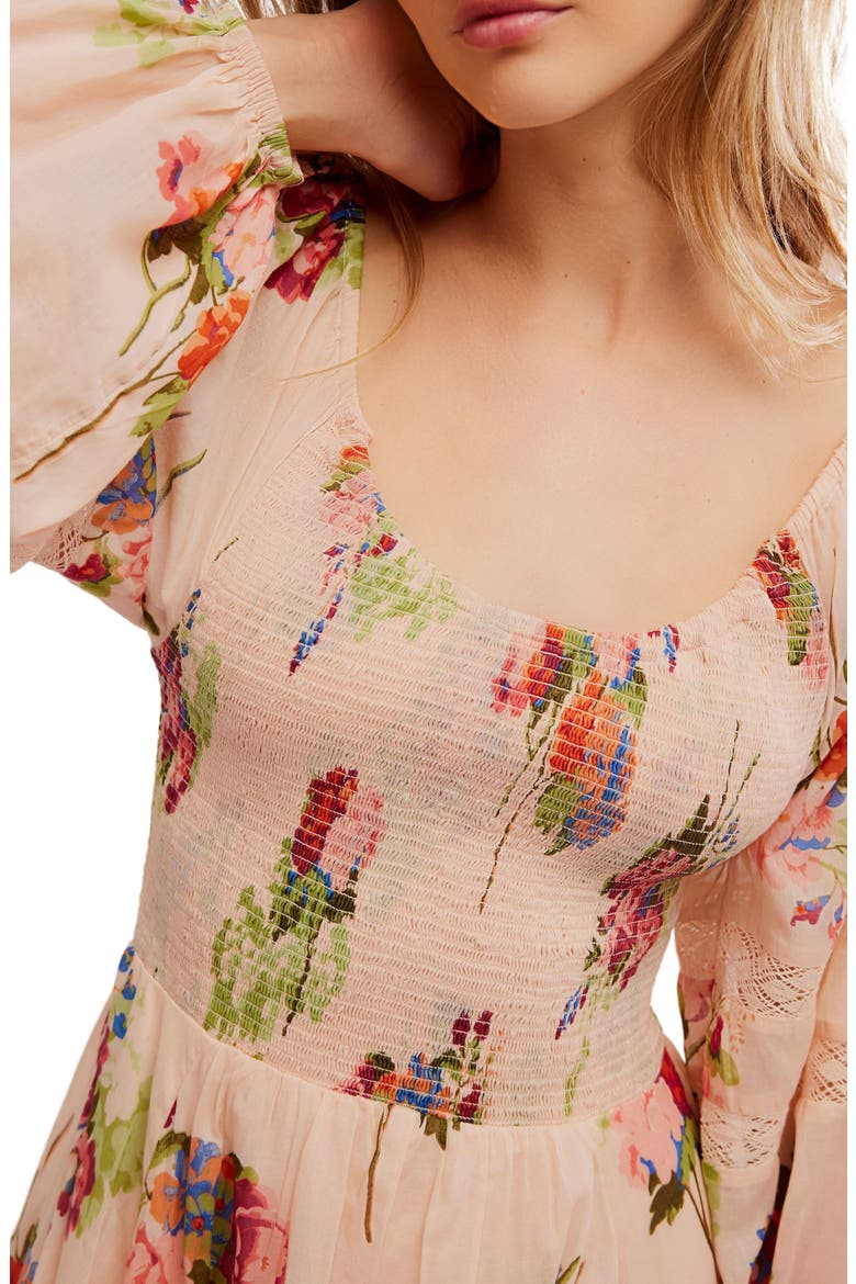 morning glory floral smocked long sleeve maxi dress Tea Morning Glory Maxi // Free People *XS-XL*