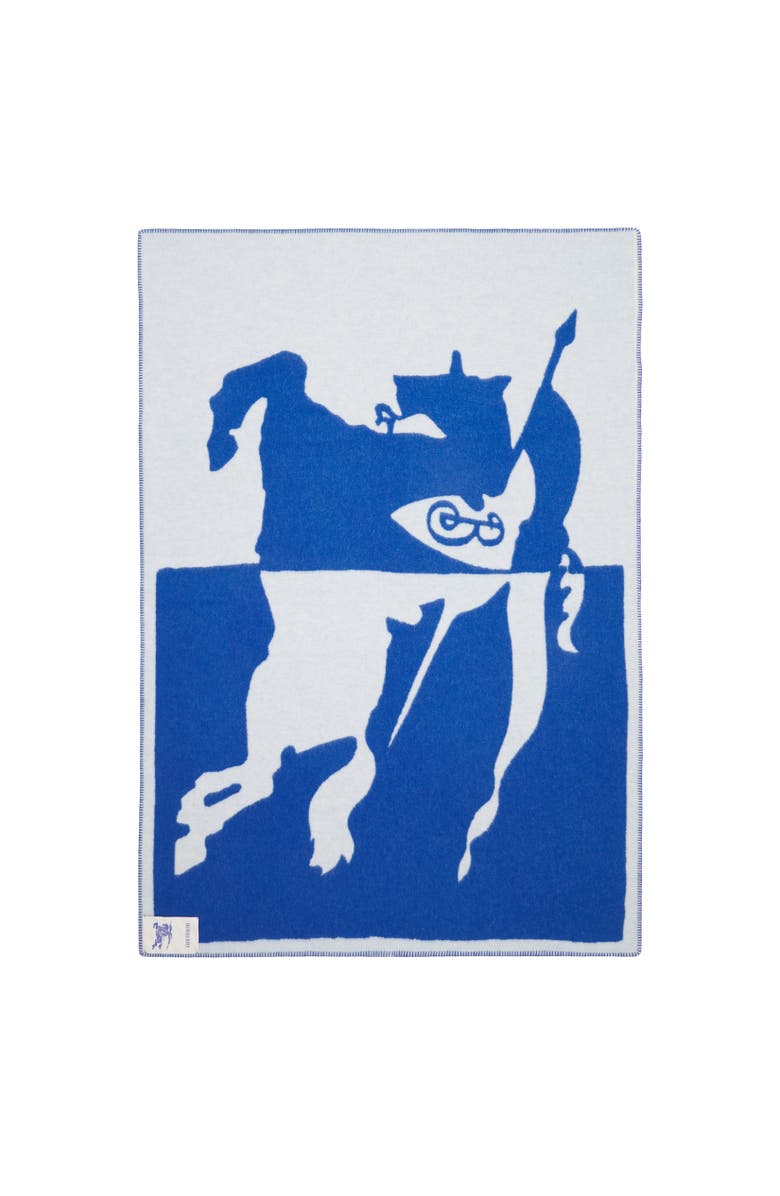 Burberry EKD Wool Blanket, Alternate, color, Knight