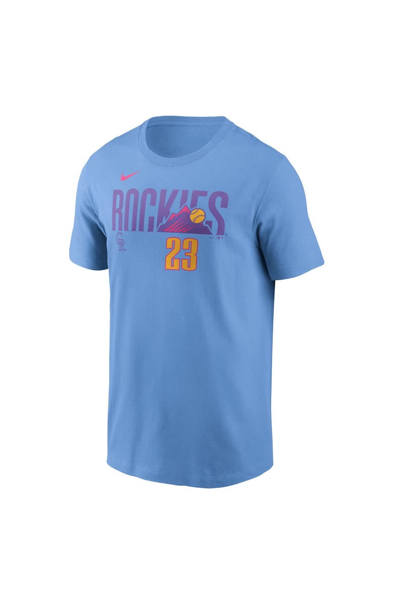 Nike Men's Nike Kris Bryant Light Blue Colorado Rockies 2025 City Connect Fuse Name & Number T-Shirt, Alternate, color, Light Blue