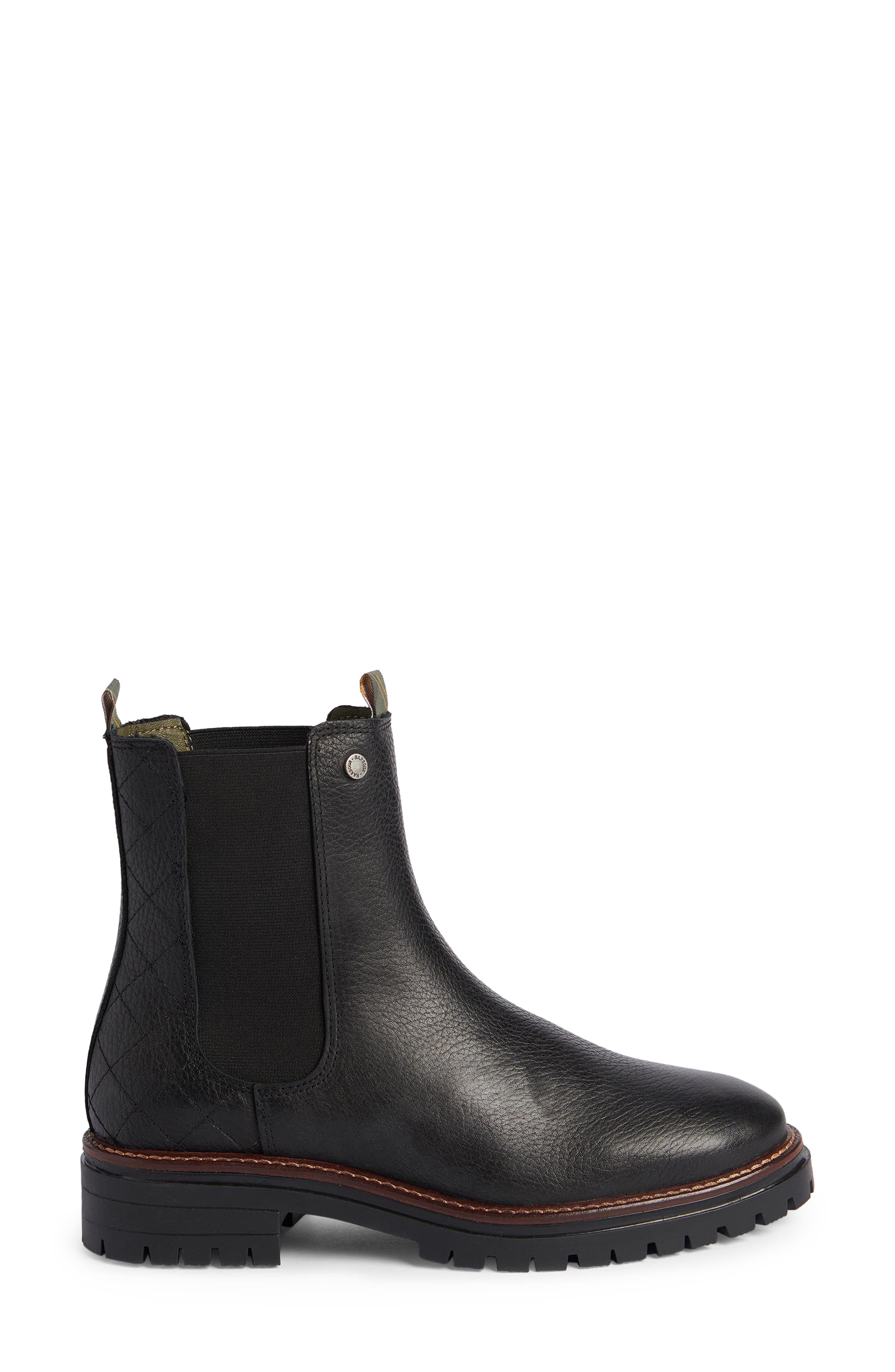 Barbour Evie Chelsea Boot, Alternate, color, Black