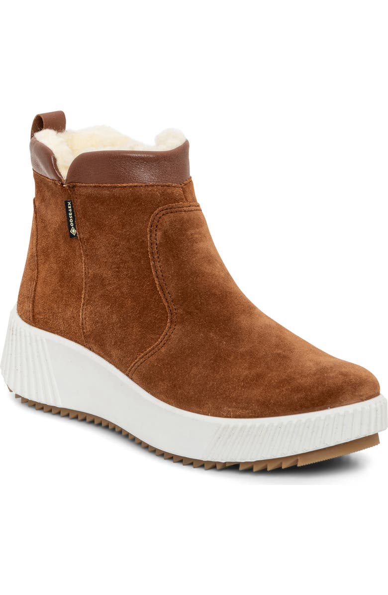 ara Dahlia Waterproof Faux Fur Lined Sneaker, Main, color, Brown