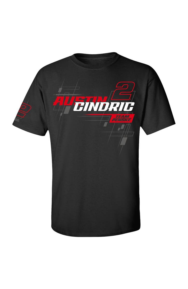 E2 APPAREL Men's Black Austin Cindric 3-Spot Lifestyle T-Shirt, Alternate, color, 