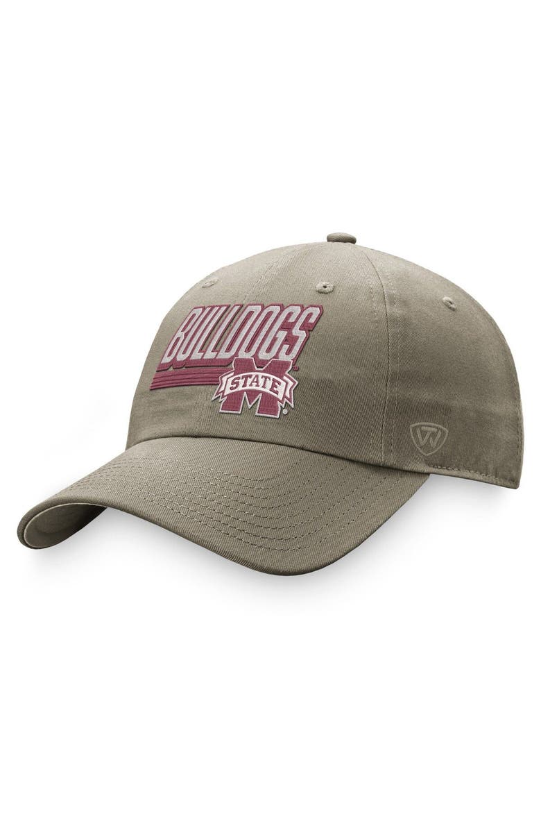 TOP OF THE WORLD Men's Top of the World Khaki Mississippi State Bulldogs Slice Adjustable Hat, Main, color, Khaki