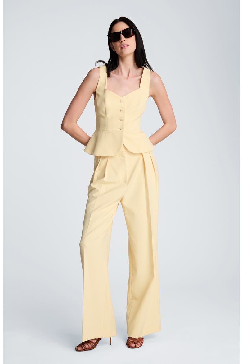 Double Pleat Wide Leg Pants, Alternate, color, PASTEL YELLOW