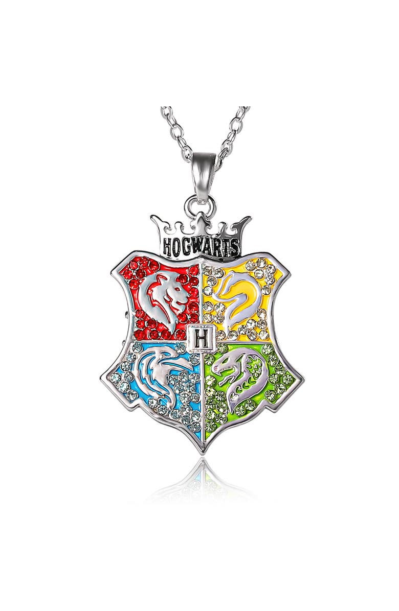 HARRY POTTER Hogwarts Crest Necklace, 16"+2", Alternate, color, Multi