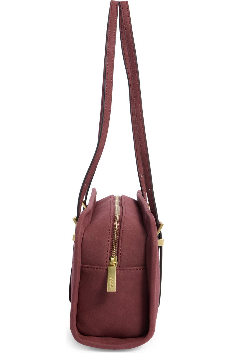 BCBG Suede East/West Shoulder Bag, Alternate, color, Cherry Wine
