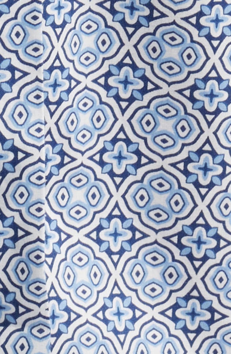 Majestic International Grecian Print Woven Robe, Alternate, color, Jewel Blue