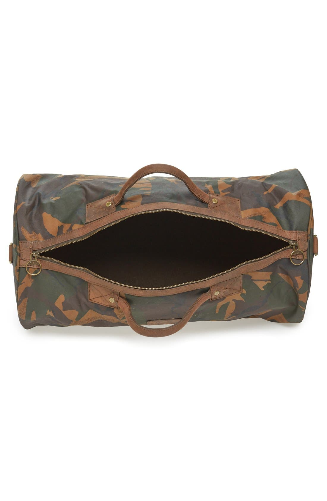 Barbour 'Glenn' Waxed Canvas Duffel Bag, Alternate, color, 