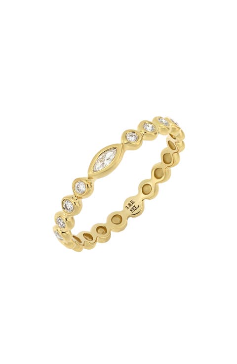 Monaco 18K Yellow Gold Diamond Stackable Band Ring